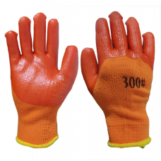 Перчатки #300 рабочие Оранжевые ( полный облив )