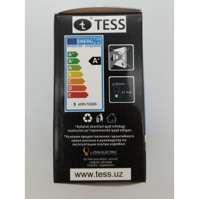 Tess B45 5w 6500K E14 светодиодная лампа