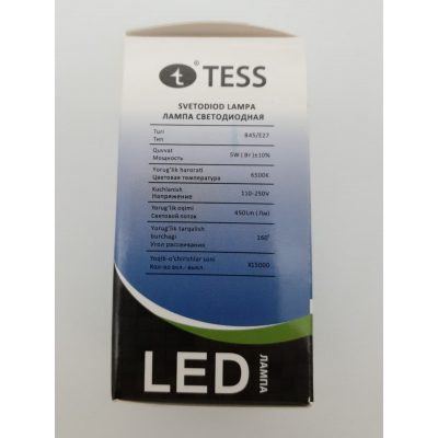 Tess B45 5w 6500K E27 светодиодная лампа