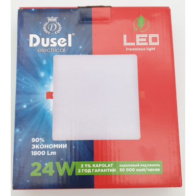 Dusel 24W 6500K AS-24 Акриловый Лед панель внутренней квадрат