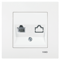 Розетка LAN сетевая RJ45 cat5e одинарная VIKO karre 90960032
