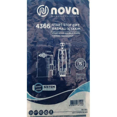 Комплект сливной арматуры с функцией START-STOP Nova  ( 4166 4366 )